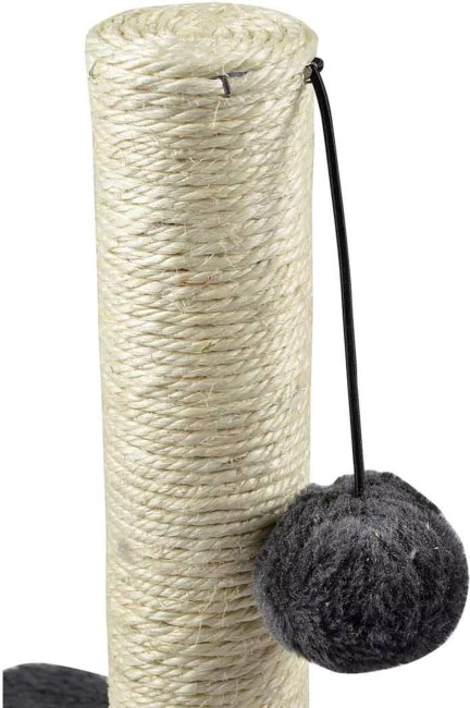Arbre à chat 33 cm anthracite avec socle tête griffoir sisal