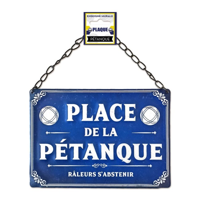 Plaque métal humoristique Place à la Pétanque Plaque métal Place à la Pétanque décoration murale
