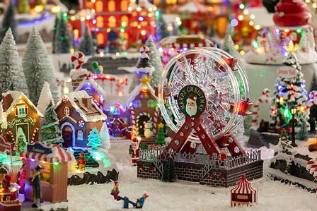 Village de Noël lumineux grande roue 28 cm | Irisia Maison