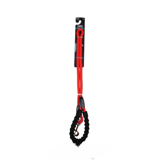 Laisse corde réfléchissante rouge 120 cm – laisse chien confortable Laisse chien corde rouge réfléchissante 120 cm poignée mousse confortable