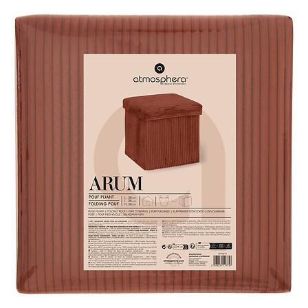 pouf pliant Arum côtelé ambre 38 cm pouf pliant Arum côtelé ambre 38 cm