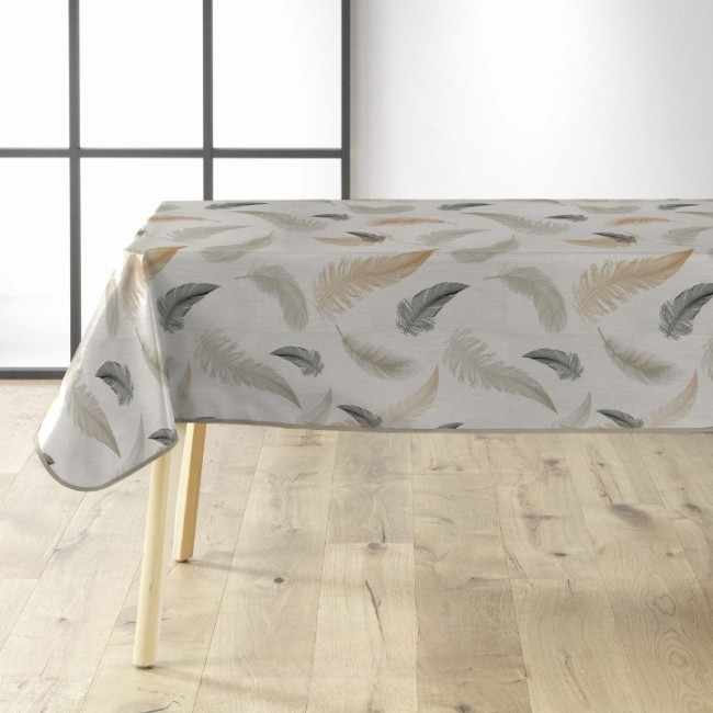 Nappe PVC FOLEA rectangulaire 240x140 cm multicolore imprimé plume