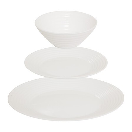 Service vaisselle 12 pièces verre blanc