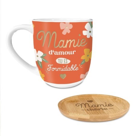 Coffret cadeau mug Mamie avec message affectueux