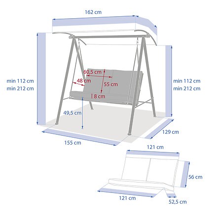 Balancelle 2 places effet bois lin – balancelle extérieure élégante Balancelle Baroe 2 places effet bois lin jardin terrasse
