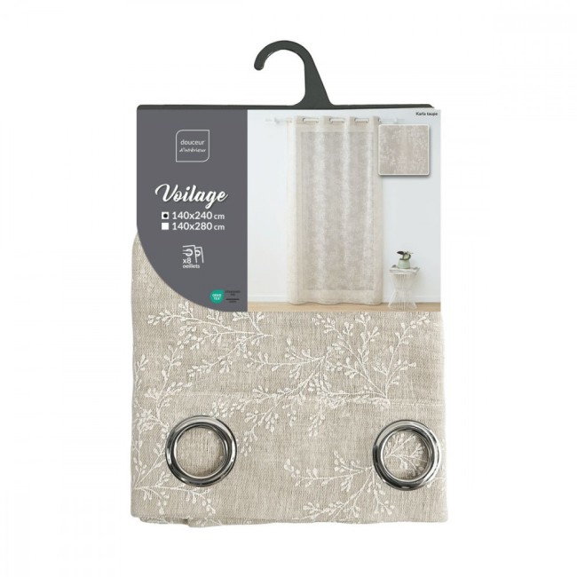 voilage Karla taupe 140 × 240 cm à oeillets | Irisia Maison voilage Karla taupe 140 × 240 cm à oeillets | Irisia Maison