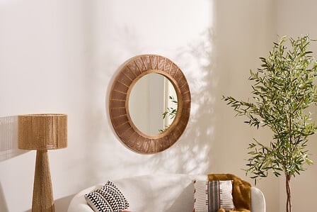 Miroir Zélie marron caramel Ø 91 cm décoration murale