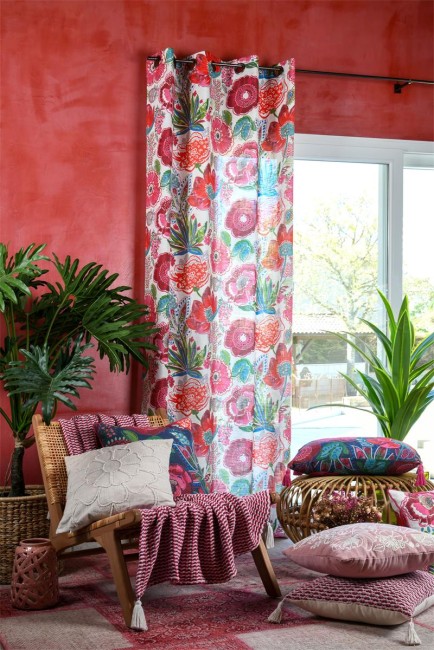 Rideau floral Bellissima multicolore 140 × 260 cm | Irisia Maison