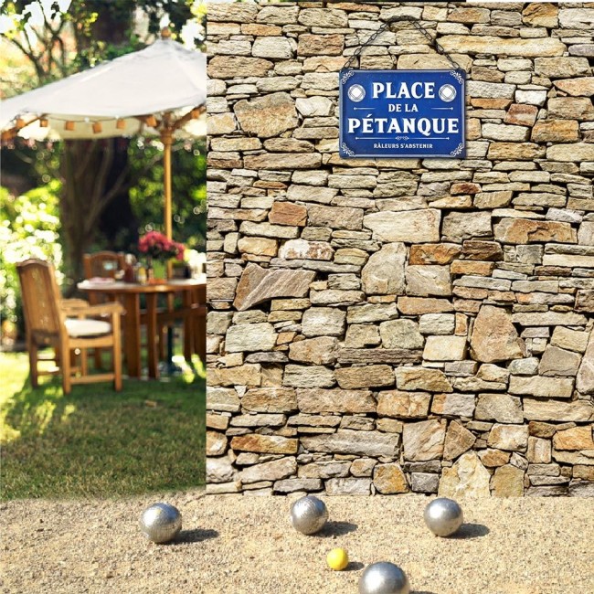 Plaque métal humoristique Place à la Pétanque Plaque métal Place à la Pétanque décoration murale