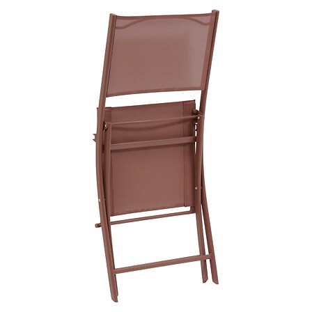 Chaise pliante Modula acajou en métal et texaline – chaise de jardin