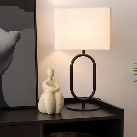 Lampe à poser métal noir 52 cm