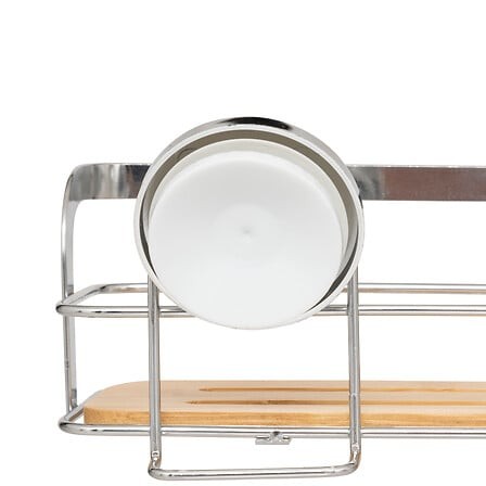 Étagère ventouse bambou – rangement mural sans perçage