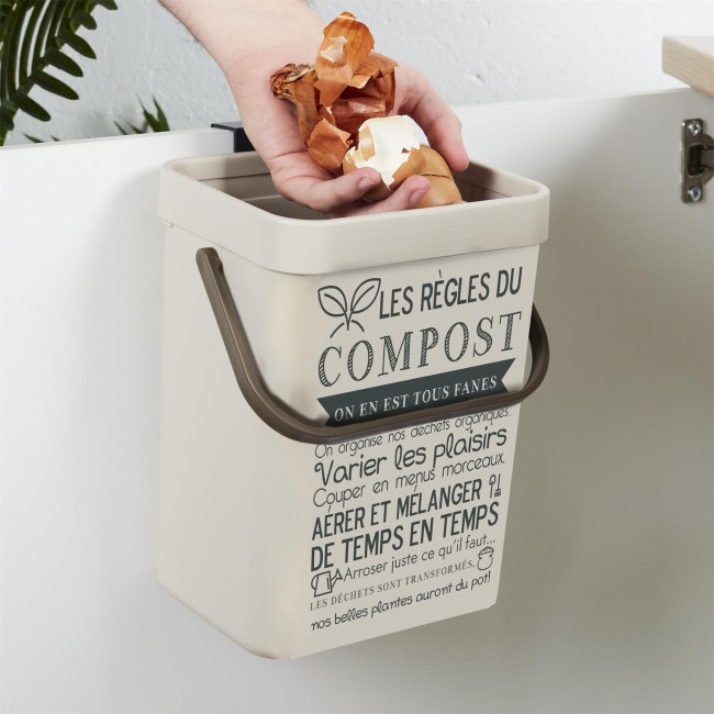 Poubelle à compost avec accroche – seau compost cuisine Poubelle compost cuisine avec accroche seau déchets organiques