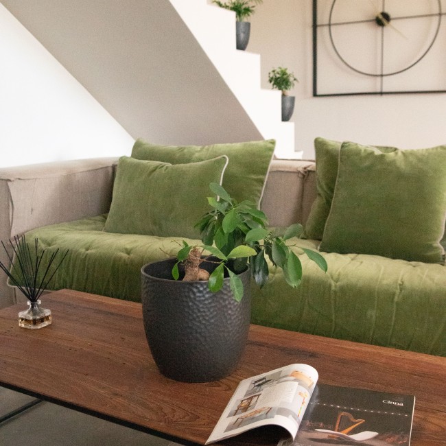 Coussin Jaipur pesto 45 × 45 ou 40 × 60 cm | Irisia Maison