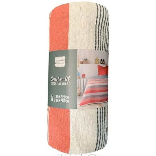 Couvre-lit 180x220 terracotta – dessus de lit 1 personne élégant Couvre-lit 180x220 cm terracotta Fiby dessus de lit 1 personne