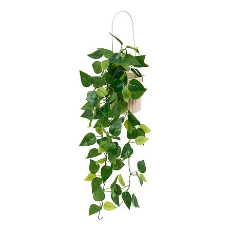 Plante artificielle à suspendre H82 cm avec pot en céramique beige Plante artificielle à suspendre H82 cm avec pot en céramique beige