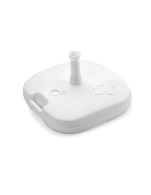 Pied de parasol blanc 16L base à remplir 44x44 cm