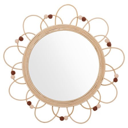 Miroir décoratif rotin Ø 38 cm – déco murale bohème Miroir décoratif rotin Ø 38 cm – déco murale bohème