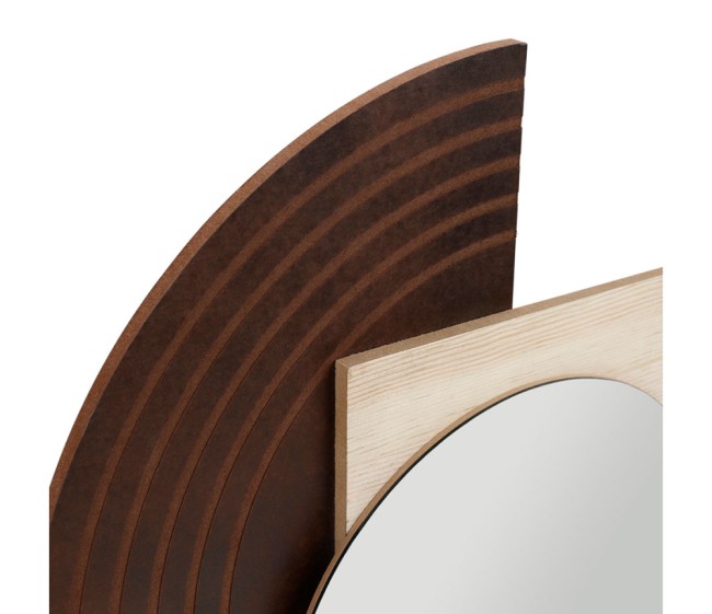 Miroir mural contemporain MDF bois clair et foncé | Irisia Maison Miroir mural contemporain MDF bois clair et foncé | Irisia Maison