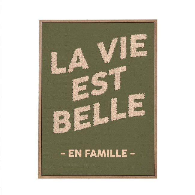 Toile Tuftée La Vie est Belle en Famille | Irisia Maison