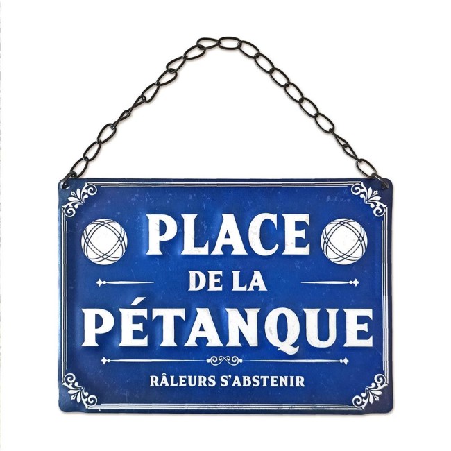 Plaque métal humoristique Place à la Pétanque Plaque métal Place à la Pétanque décoration murale
