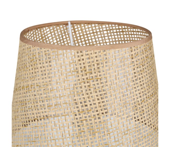 Lampe à poser Moorea céramique blanche et rotin | Irisia Maison