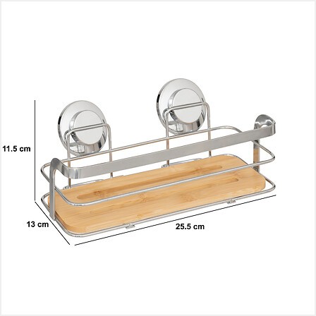 Étagère ventouse bambou – rangement mural sans perçage