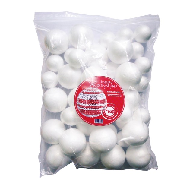 lot de 40 boules polystyrène à décorer 5 et 7 cm lot de 40 boules polystyrène à décorer 5 et 7 cm