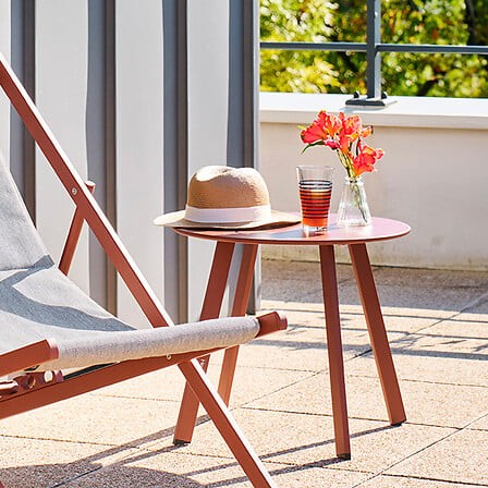 Table Saona ronde diamètre 50 cm en acier extérieur