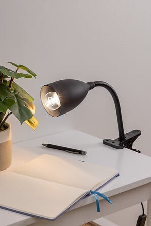 Lampe à pince Sily 43 cm noire – éclairage orientable design