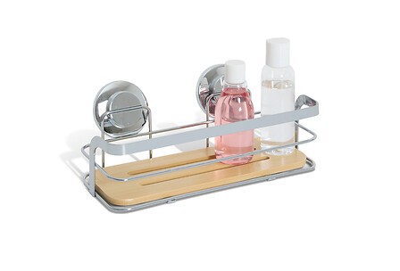 Étagère ventouse bambou – rangement mural sans perçage