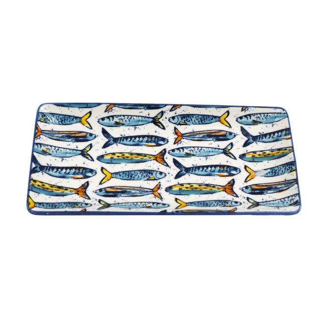 Plateau sardines en grès Peixe 24,7 × 11,5 cm | Irisia Maison  Balise ALT