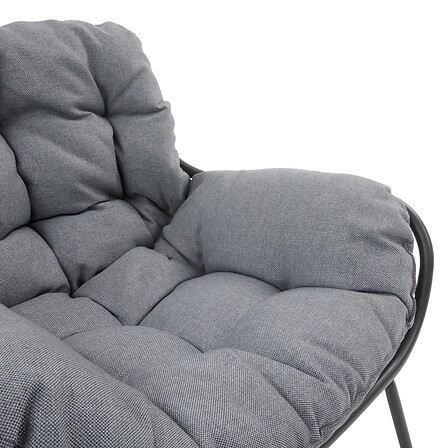 Salon de jardin PAOPAO gris graphite 4 places acier polyester extérieur