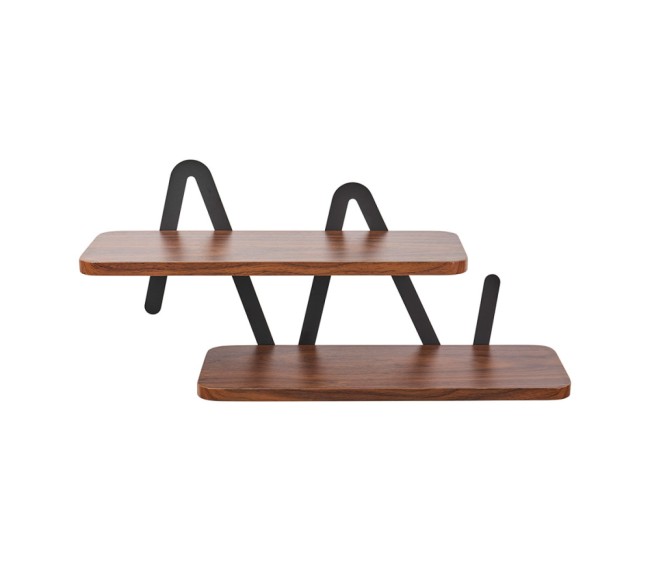 Étagère murale métal et MDF Zaza marron et noir rangement déco intérieur