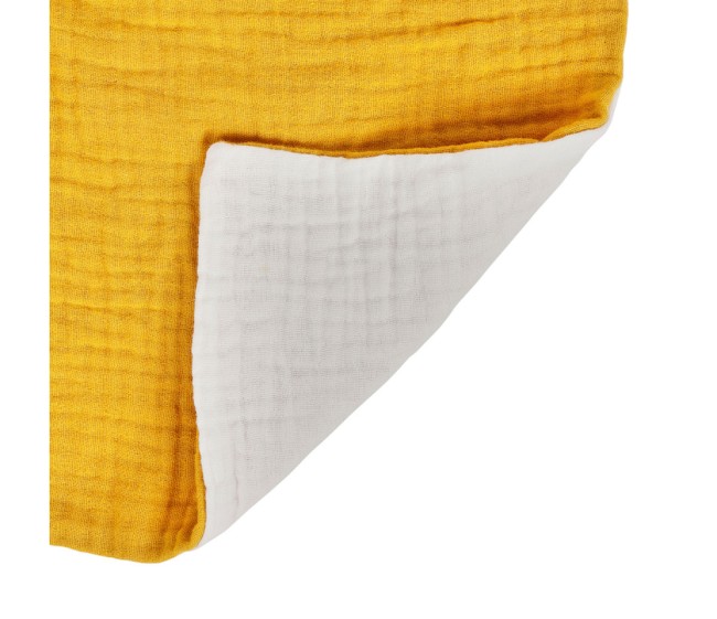 Doudou mouchoir coton motif pieuvre moutarde pour bébé