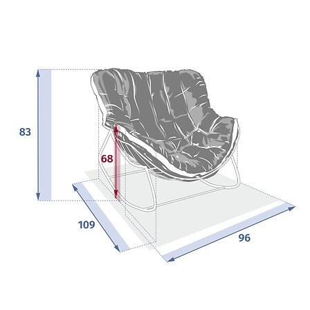 Fauteuil à bascule Paopao graphite extérieur