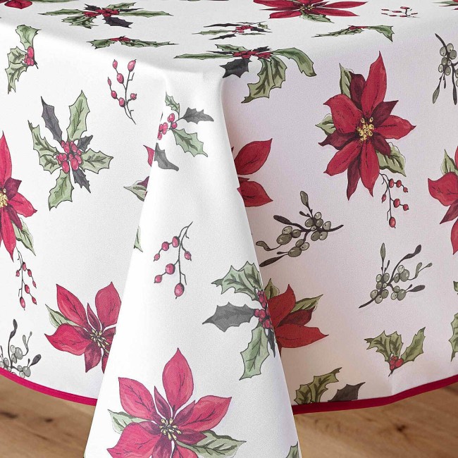 Nappe de Noël Amaryllis multicolore 150 × 240 cm | Irisia Maison