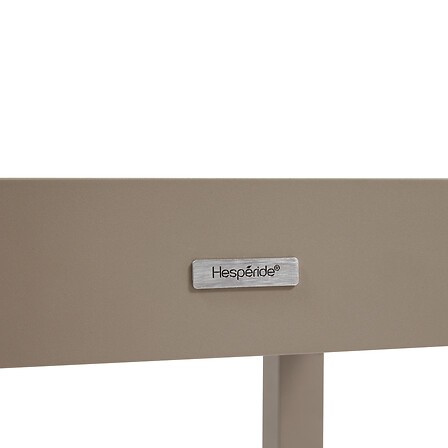 Table de jardin extensible carrée Piazza truffe café 8 places aluminium verre