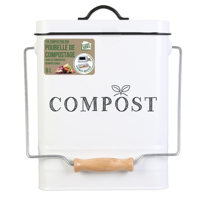 Poubelle de compostage inox 5 L avec filtre | Irisia Maison