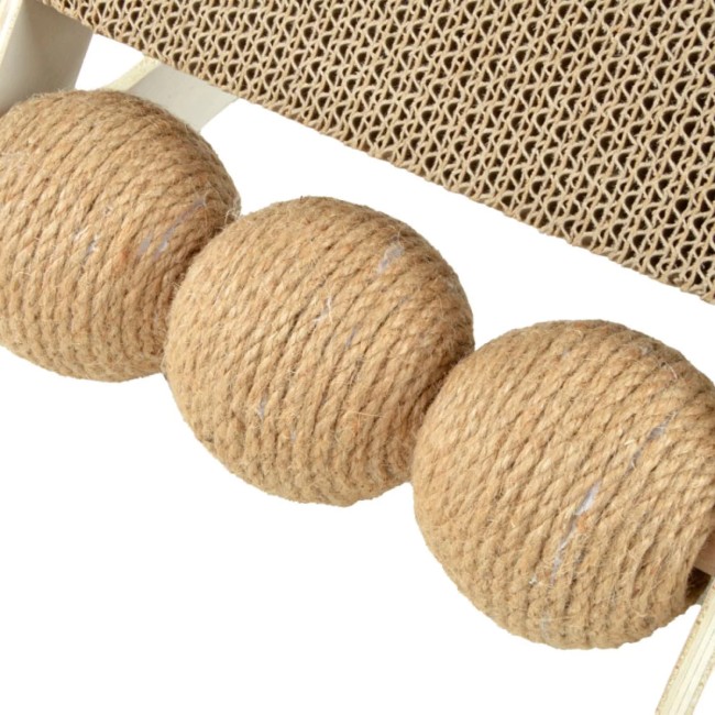 Griffoir pour chat incliné 34 cm naturel avec boules interactives