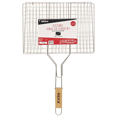 Grille barbecue double chrome 40×50 cm ou 30×40 cm – accessoire grill