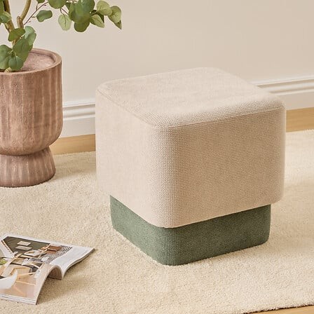 pouf 2 en 1 Doki gris et vert modulable pouf 2 en 1 Doki gris et vert modulable