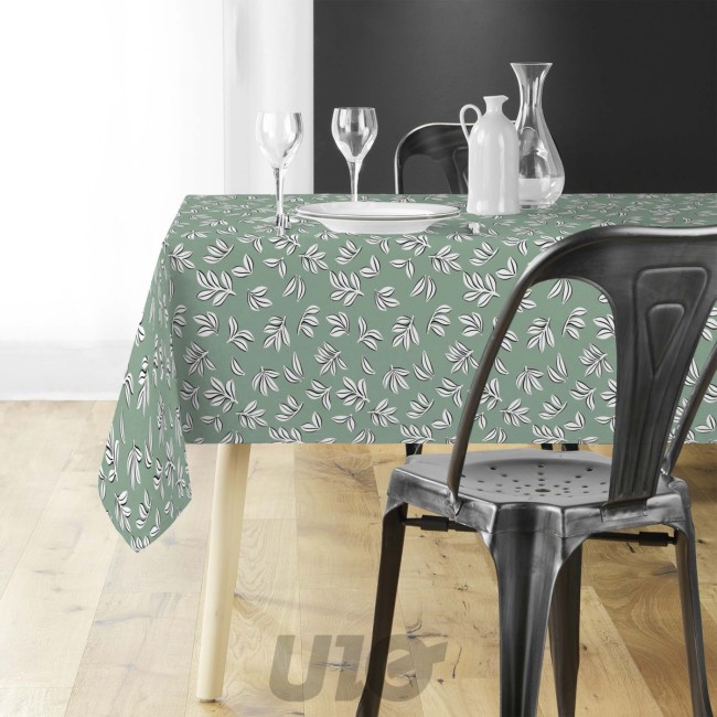 Nappe Mindy 140 × 240 cm en microfibre imprimée sauge