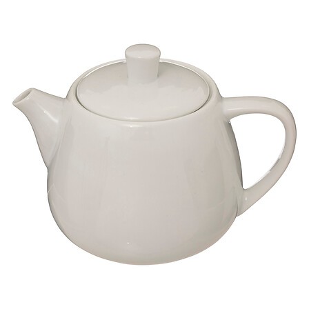 Théière blanche 1 L en céramique/porcelaine pour thé et infusion