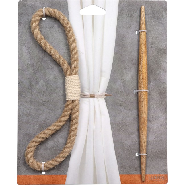 Lot de 2 embrasses rideaux en coton écru style Albertine – Accessoire déco fenêtre