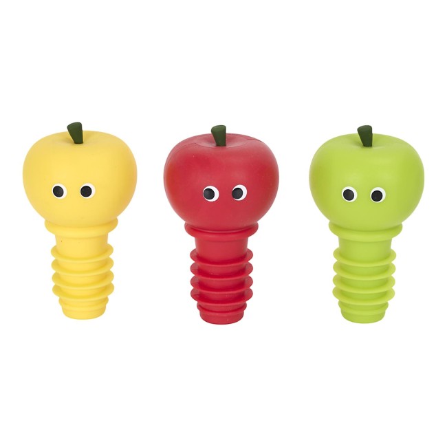 3 bouchons de bouteille en silicone forme pomme | Irisia Maison