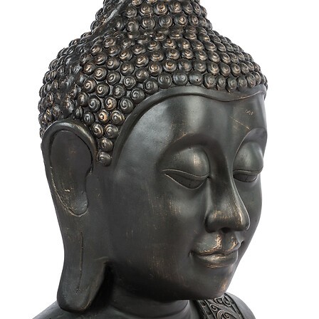 Tête de Bouddha Amara noir H113 cm décoration zen intérieur extérieur