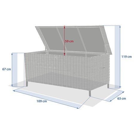 Coffre rangement extérieur Bayana 300 L Savana Coffre de rangement Bayana 300 L résine tressée Savana
