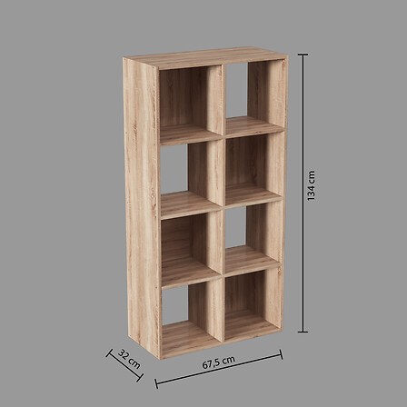 étagère 8 cases décorée dans salon moderne