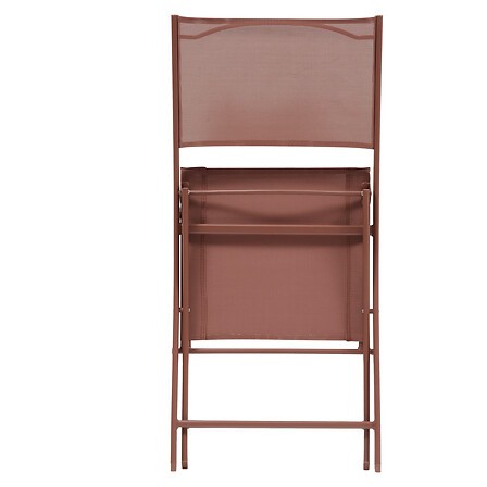 Chaise pliante Modula acajou en métal et texaline – chaise de jardin